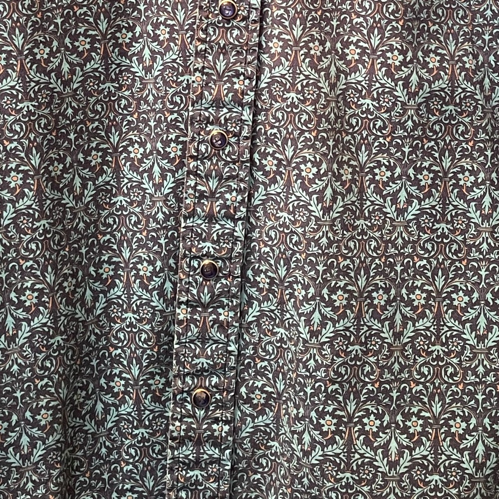 Blue paisley print with snaps